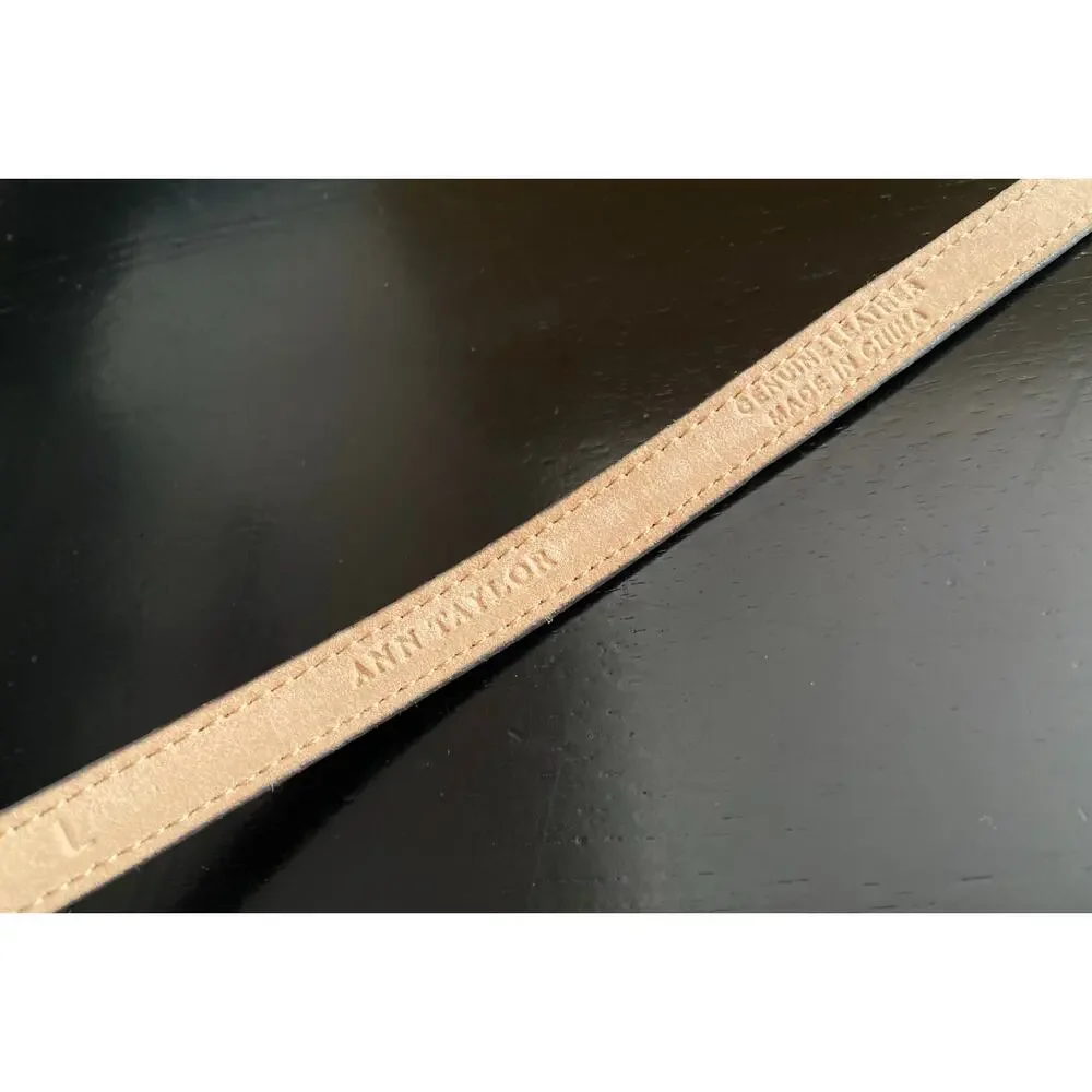 ANN TAYLOR Skinny Coral Leather Waist Belt w/Clasp Buckle sz L